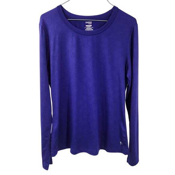 Danskin Now Blue Fitted Long Sleeve Workout Top Womens Size Large L Active - Picture 1 of 3